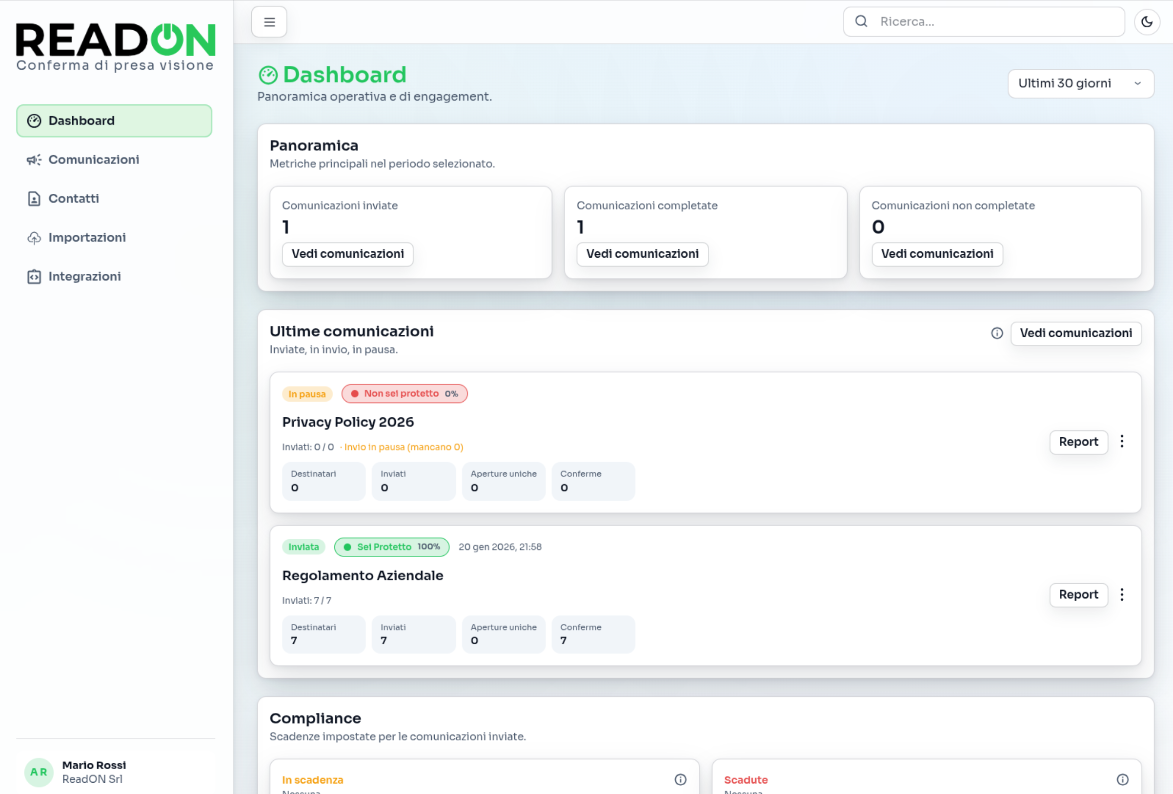 Preview dashboard ReadON